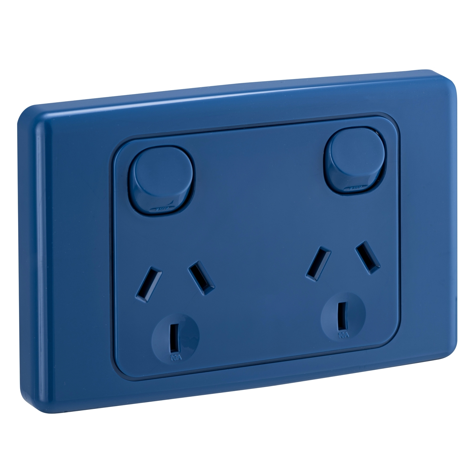 Socket Outlets Double Switch Horizontal, 250V, 10A