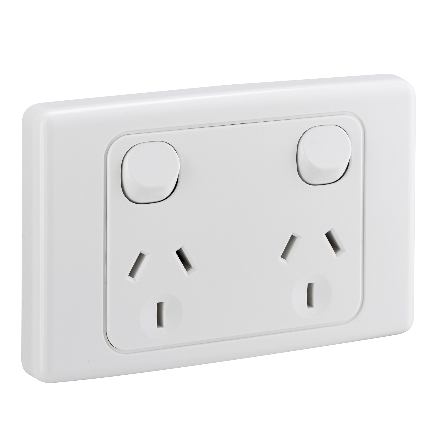 Socket Outlets Double Switch Horizontal, 250V, 10A