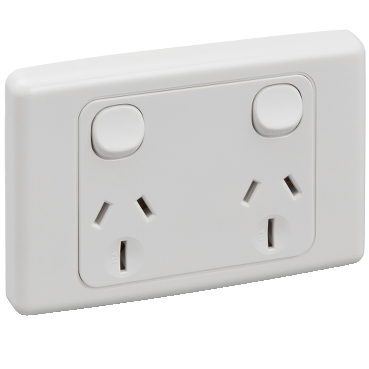 2000 Series, Twin Switch Socket Outlet 250V, 15A, 2 Pole