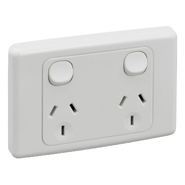 SWITCHED SOCKET TWIN DOUBLE POLE 10A SHUTTER