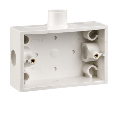 Surface Enclosures, Mounting Box With 20 Mm End Entries - 20 Mm Spout One Side
