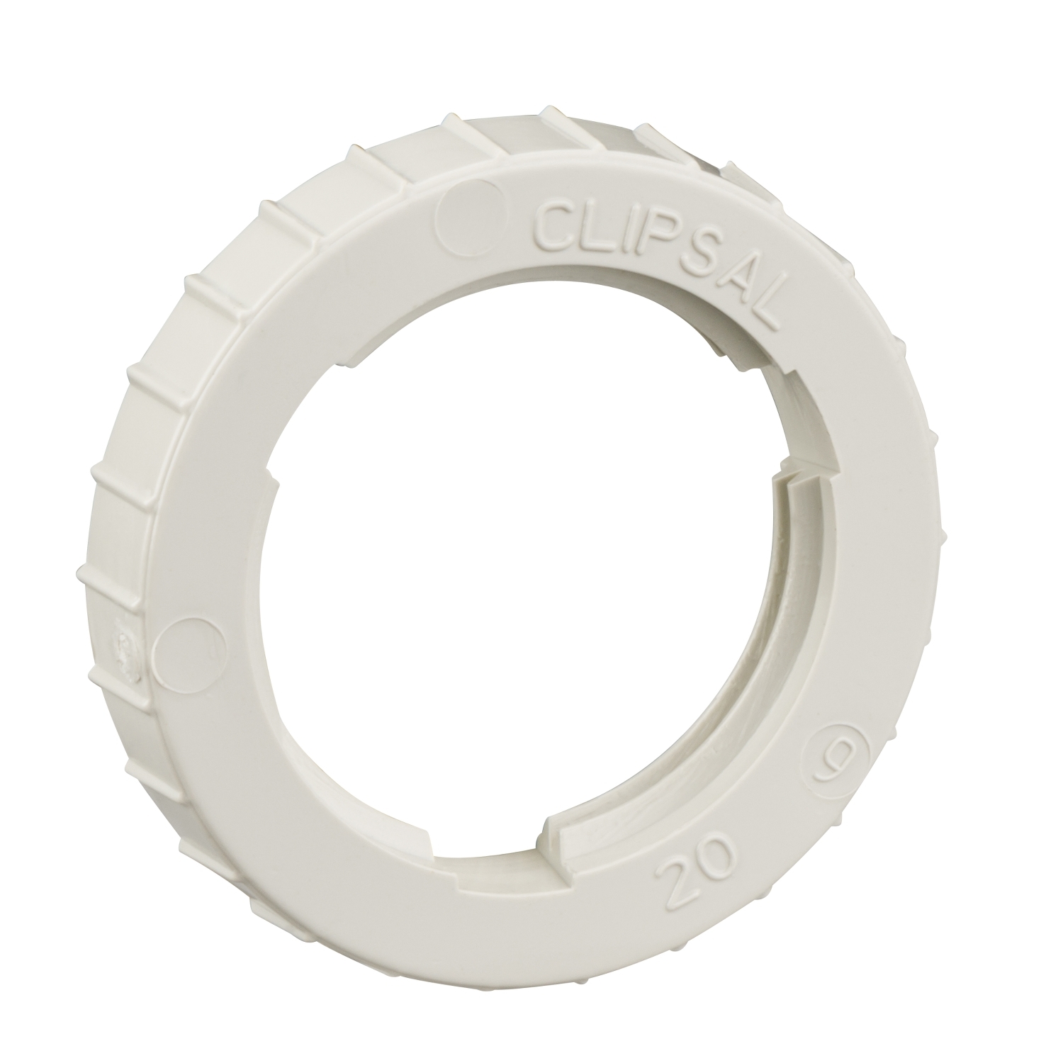 Fixing Accessories, PVC, Screwed Lock Rings, 20mm, Grey