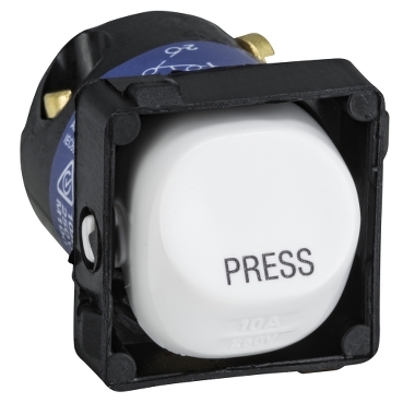 Clipsal - Mechanisms, Bell Press, Standard Rocker Series, 250V 10A - Bell Press Rocker - Marked PRESS
