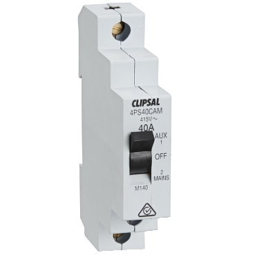 Clipsal MAX4 Change Over Switch 1P 40 A 415 V Auxiliary Off Manual