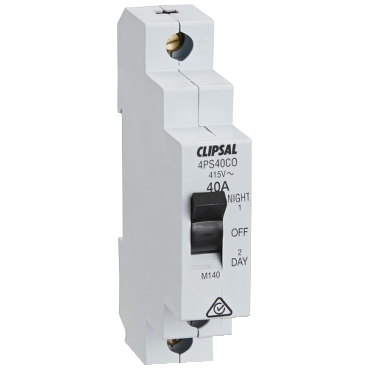 Clipsal MAX4 Change Over Switch 1P 40 A 415 V Night Off Day