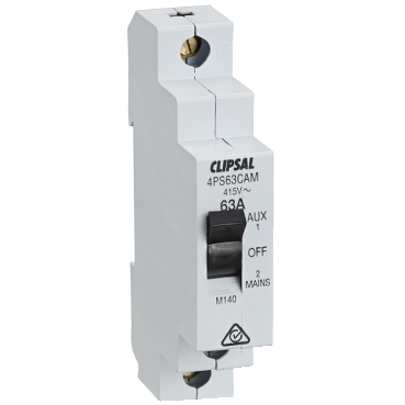 Max 4 - DIN Rail Mount, 18mm, 500V, 63A, Changeover, 16mm² Max