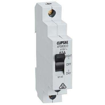 Clipsal - Max 4, Change Over Switch, 1P 25 A 415 V Night Off Day
