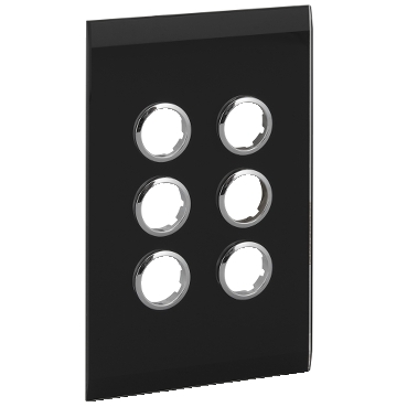 C-Bus Saturn Wall Switch Range, Glass Fascias Only, 6 Button