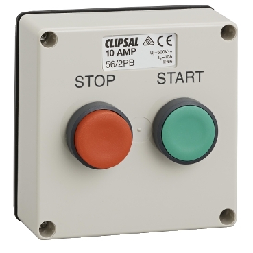 Clipsal - 56 Series, Push Button Control Station, 10A, Start/Stop, Less Enclosure