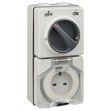 Clipsal - 56 Series, Switched Socket, Surface Ip56 3 PIN 13A