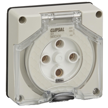 Clipsal - 56 Series, Socket Outlet Surface 4 PIN Round 32A Less Enclosure