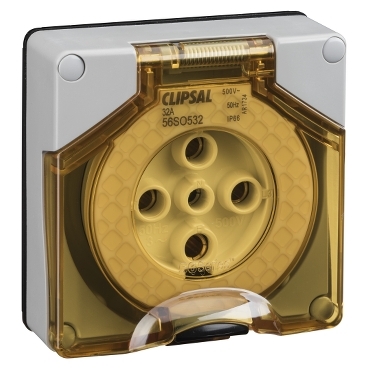 Clipsal - 56 Series, Socket Outlet Surface 5 PIN Round 32A Less Enclosure