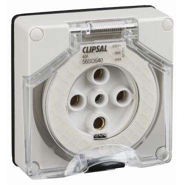 Clipsal - 56 Series, Socket Outlet, Surface 5 PIN Round 40A Less Enclosure