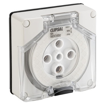 Socket Outlet Surface 5 PIN Round 50A Less Enclosure