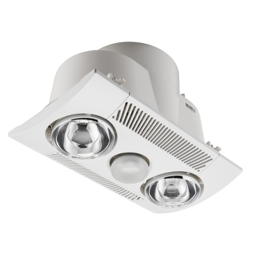 White Electric En Suite Fan Light Heater With Backdraught Shutter 2 X 275w - How To Remove A Bathroom Fan Light Combo