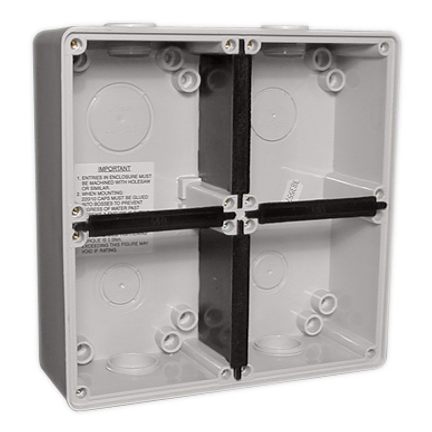 PDL 56 Series - Enclosure 4-Gang 2x25mm 4x32mm IP66 - Grey