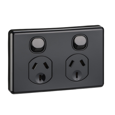 Socket Outlets Switch Double Horizontal, 250V, 10A