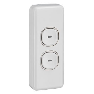 SWITCH PUSH BUTTON LED 2 GANG ARCHITRAVE