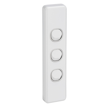 Clipsal C2000 Series Flush Switches Architrave Size, Switch 3 Gang 250V 10A