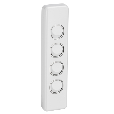 Clipsal C2000 Series Flush Switches Architrave Size, Switch 4 Gang 250V 10A