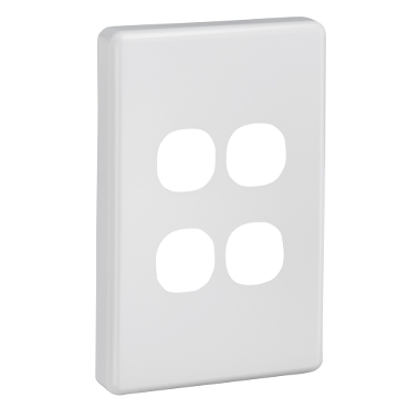 Clipsal C2000 Series Switch Plate Cover 4 Gang, Metal Finish