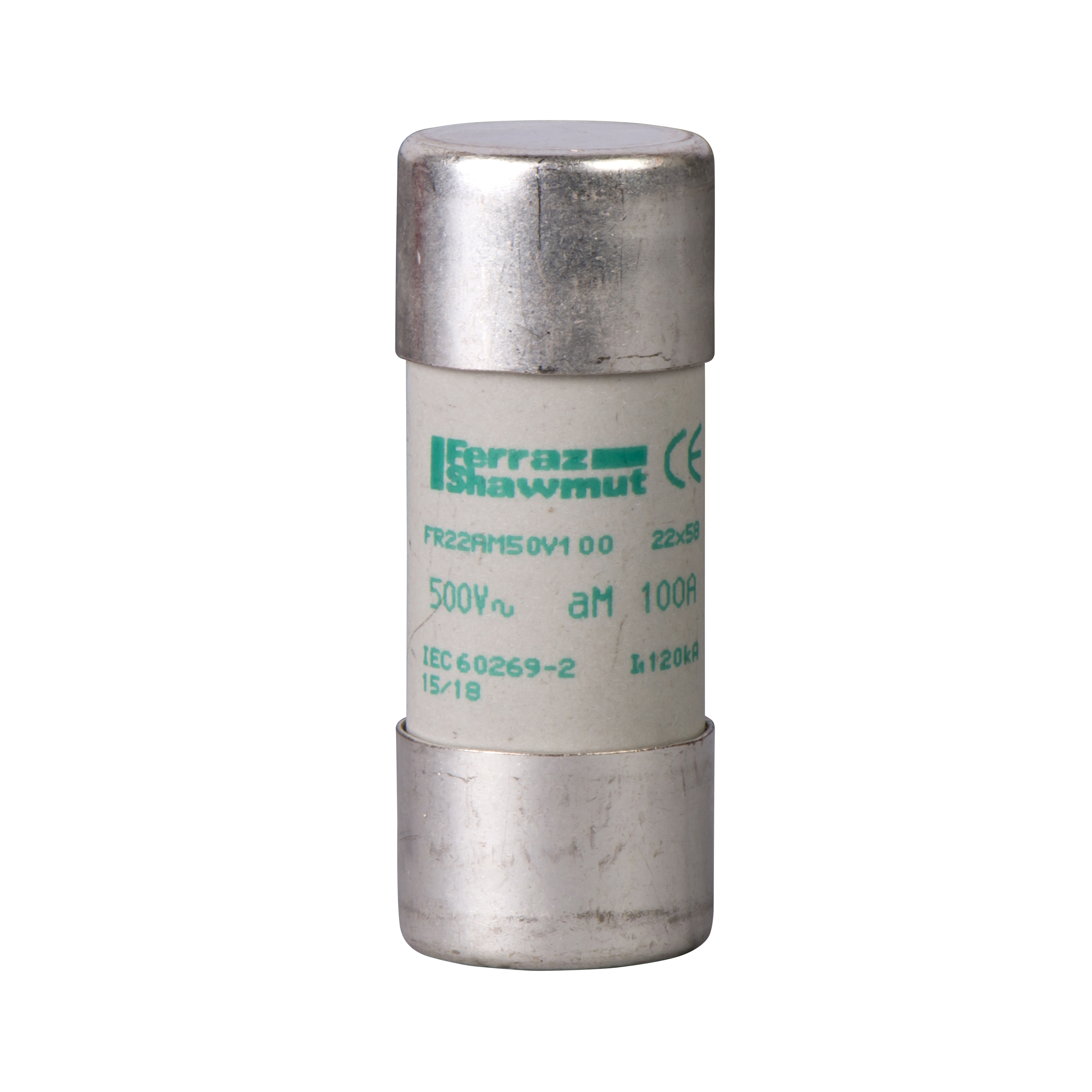 NFC cartridge fuses, TeSys GS, cylindrical, 22mm x 58mm, fuse type aM, 400VAC, 125A, without striker