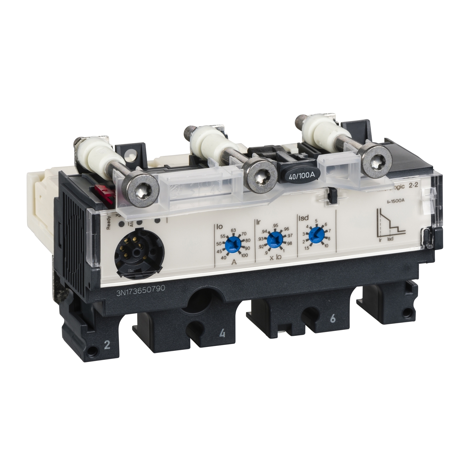 trip unit MicroLogic 2.2 for ComPact NSX 250 circuit breakers, electronic, rating 250A, 3 poles 3d