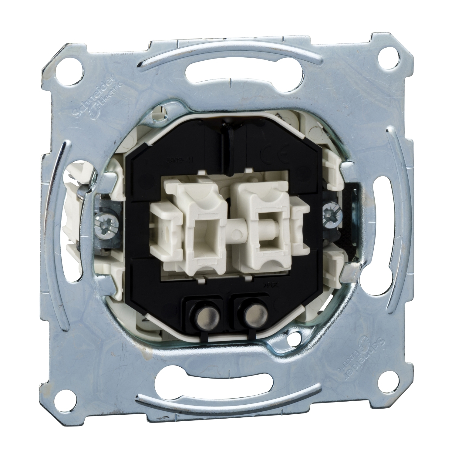 Merten 105 2x1P csillárkapcsoló +jelzőfény betét adapterrel süllyesztett csavaros IP20 Schneider