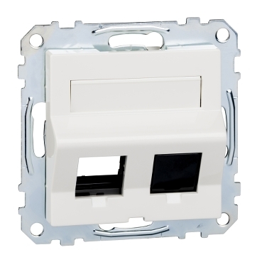 MERTEN RJ45 adatpter, Keystone betétekhez, feliratozható, System-M, polárfehér színű, MTN4568-0319