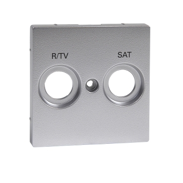 MERTEN TV/R-SAT fedlap, 2 kimenettel, System-M, alumínium MTN299260