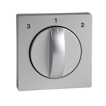 MERTEN Fedlap forgatógombos ventilátor kapcsolóhoz, System-M, alumínium MTN437160