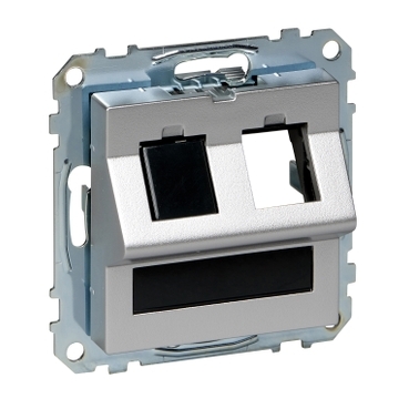 MERTEN RJ45 adatpter, Keystone betétekhez, feliratozható, System-M, alumínium színű, MTN4568-0460