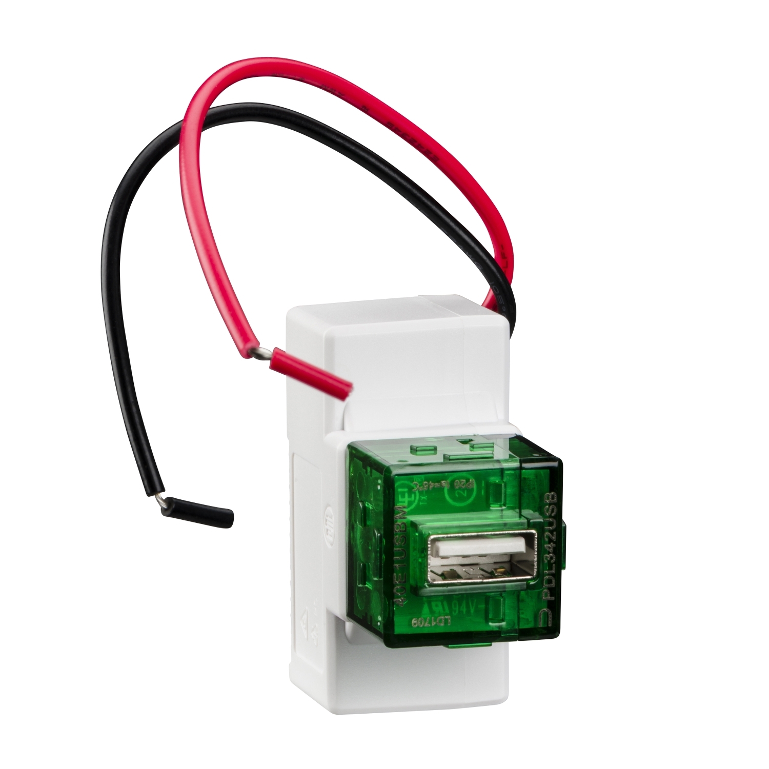 PDL 300 Series - Module Single USB Charger Type A 1.5A - Vivid White