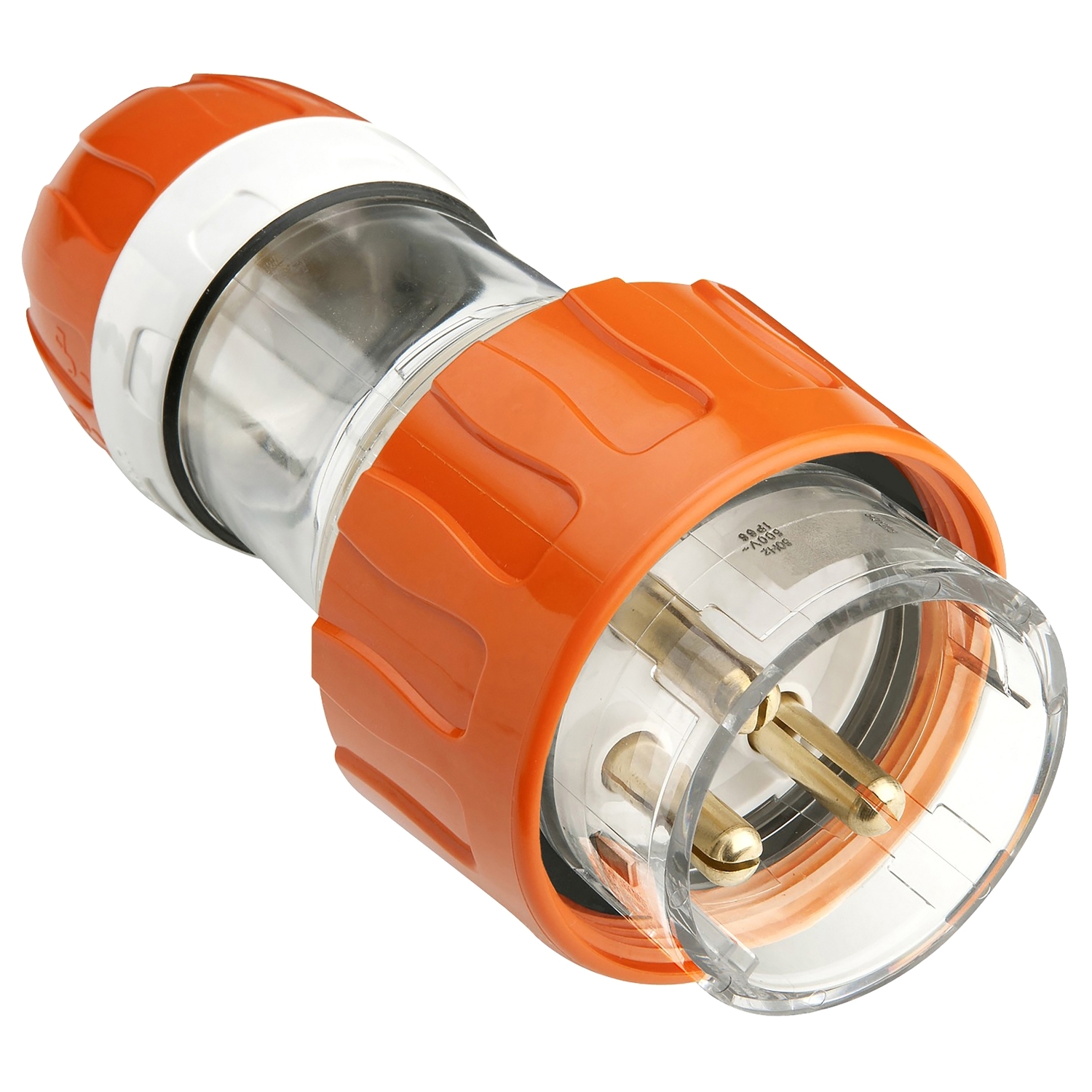 PDL 56 Series - Plug Straight 32A 250V 1-Phase 3-Round Pin IP66 - Orange