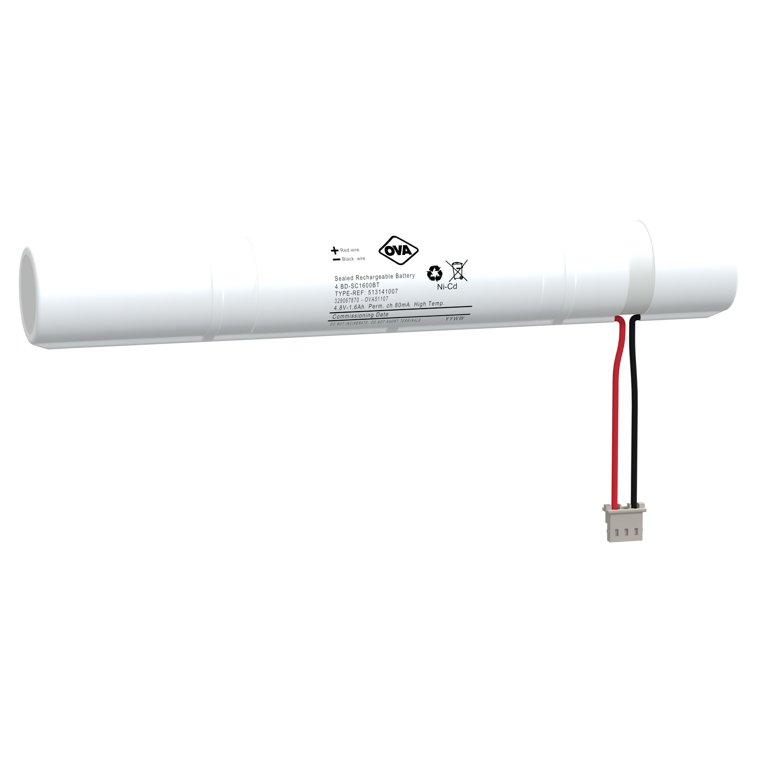 BATTERIA NI-CD HT 4,8V 1,6AH BASTONE