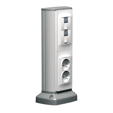 OptiLine 70 one-sided Post in aluminium with Altira wiring device, side-earthed (schucko)a