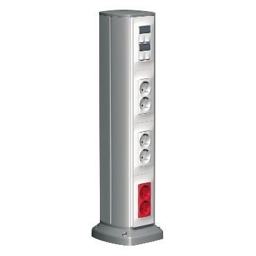 OptiLine 70 two-sided Post in aluminium with Altira wiring device, side-earthed (schucko)