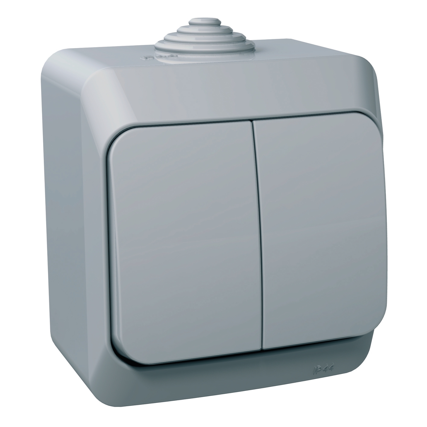 CedarPlus 105 2x1P csillárkapcsoló betét komplett házban szürke falonkívüli IP44 Schneider