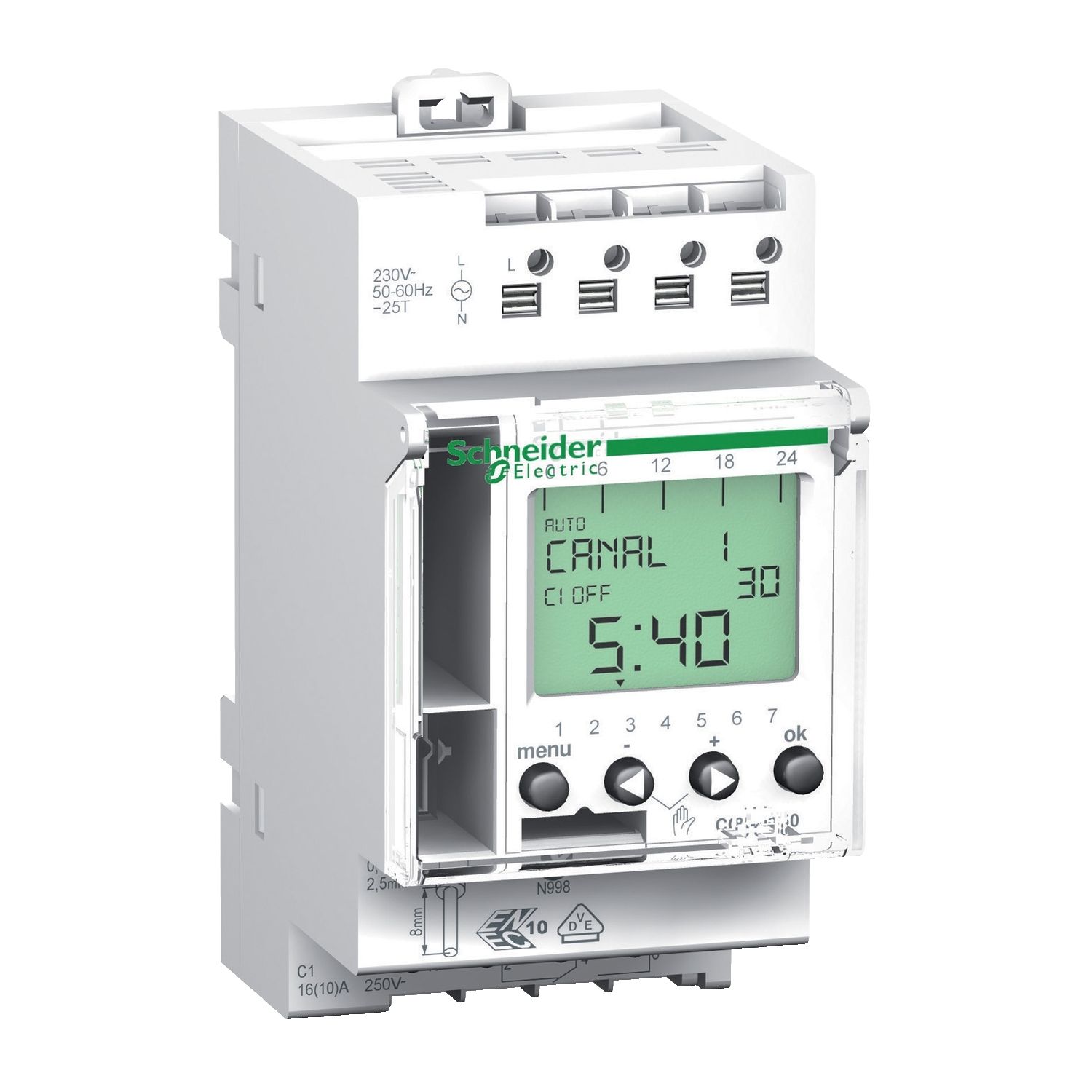 Cct15850 Acti9 Ihp 1c Digital Time Switch 24 Hours 7 Days Schneider Electric Global