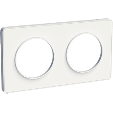 S52C804 Plaque de finition double Odace Touch, blanc liseré blanc, clipsable