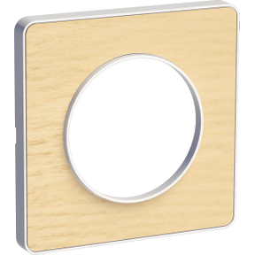 S52C802M Plaque de finition simple Odace Touch, bois nordique liseré blanc, clipsable