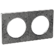 S52C804U Plaque de finition double Odace Touch, pierre galet liseré blanc, clipsable