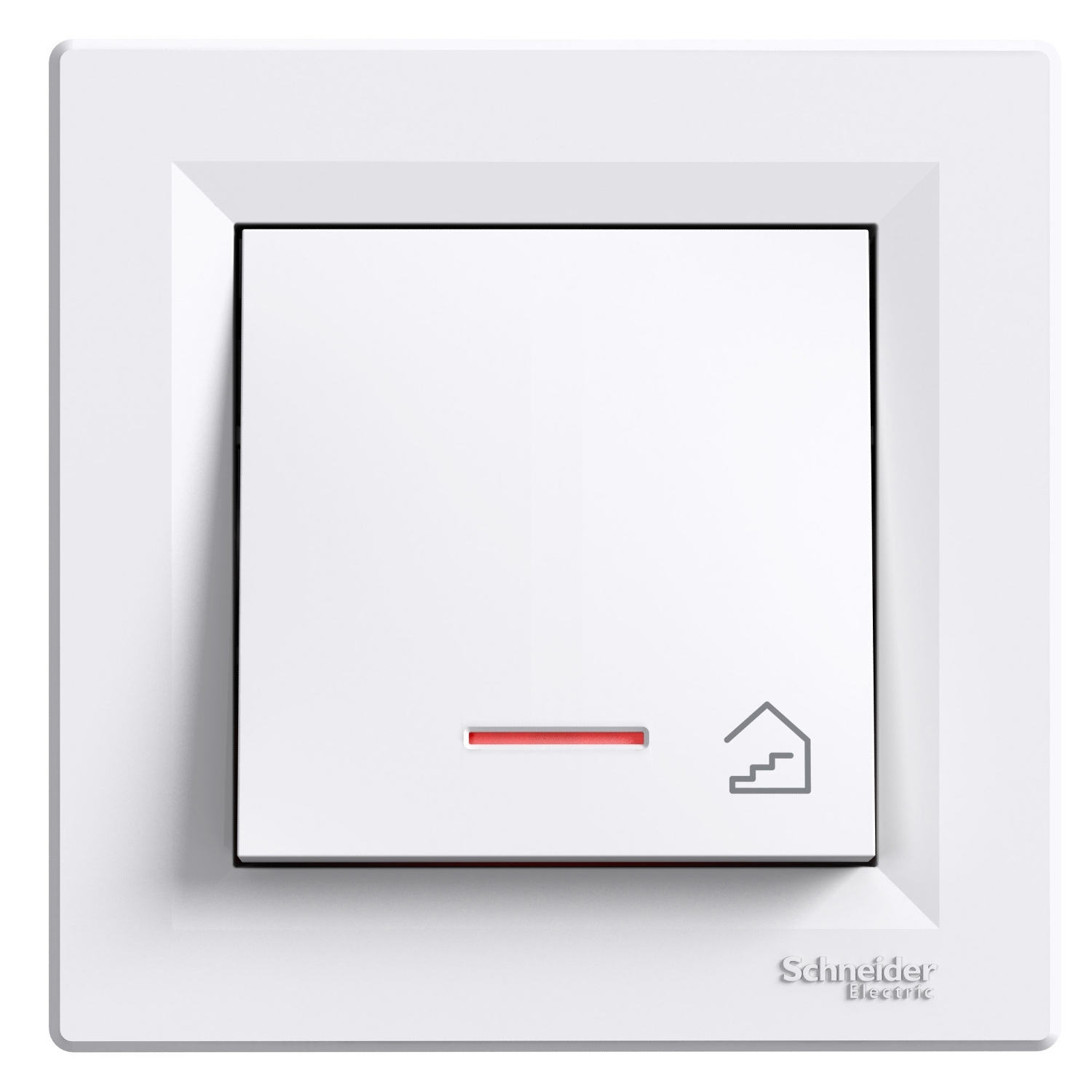 EPH1970121 Schneider Electric AsforaTR -1p pushbutton-10A screwless term, p light, stairs symbol, wh wo frame