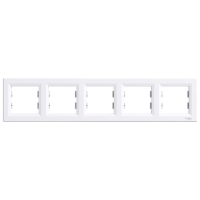  EPH5800521 EPH5800521 Asfora - horizontalni ram za 5 elemenata - beli Tip proizvoda ili komponente	
Dekorativni ram
Nijansa boje	
Bela
Tip pakovanja	
Pakovanje u kesicama
Dopunske informacije
Broj grupa	
5 gangs horizontal
Materijal	
ABS (akrilonitril-butadien-stiren): dekorativni ram
Završna obrada	
Sjajno 