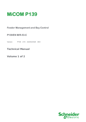 MiCOM P139, Manual (global file) P139/EN M/R-53-B (P139 -315 -654)