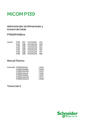 MiCOM P139, Manual (Todos Cap.) P139/ES M/Bma