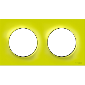 S52C704H Plaque de finition double Odace Styl, vert chartreuse, clipsable