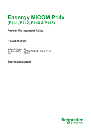 Easergy MiCOM P14x, Manual (global file) P14x/EN M/Ml8