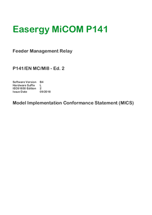 MiCOM P14x, IEC 61850 PICS & MICS & PIXIT & TICS 