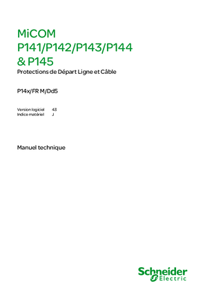 MiCOM P14x, Manuel (fichier global) P14x/FR M/Dd5